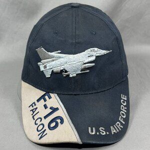 Eagle Crest F 16 Falcon USAF Strapback Hat Navy Fighter Jet Pilot Fly Plane Mens